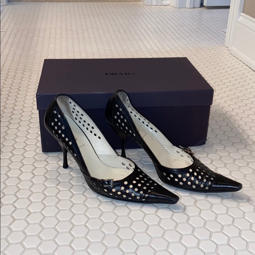 Low Prada heels.
